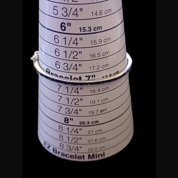 925 Sterling Silver Square Cut Black 7" Hinged Bangle Bracelet - Picture 5 of 8